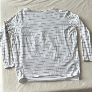 lululemon athletica White Long-Sleeve Tee with Thin Black Stripes